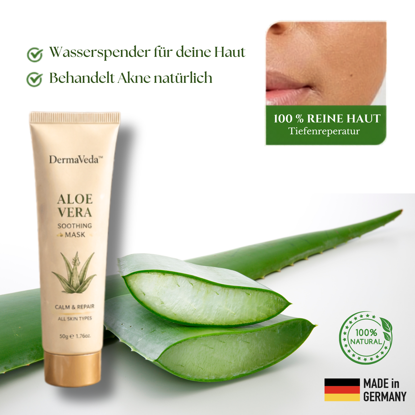 DermaVeda™ - 100 % natürliches Aloe-Vera-Gel